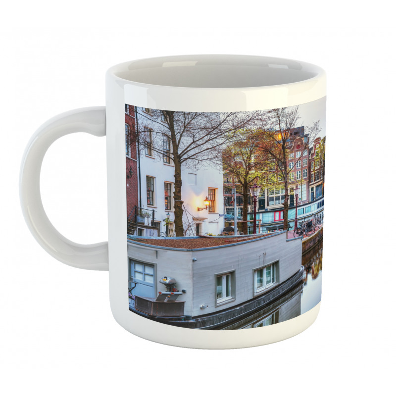 Small Boats on Amstel River Mug