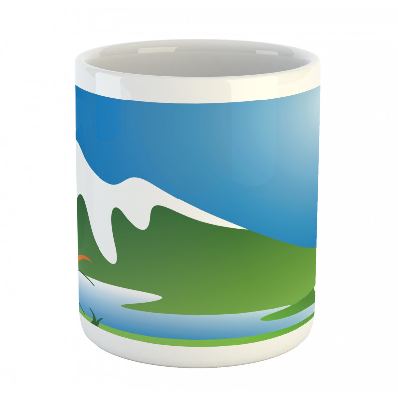 Snowy Mountain Flowers Mug