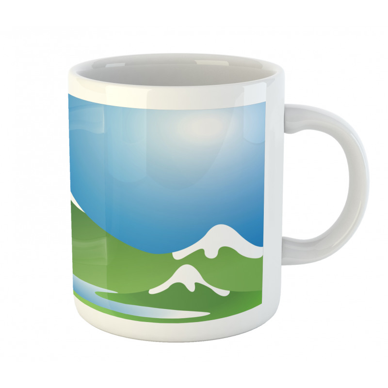 Snowy Mountain Flowers Mug