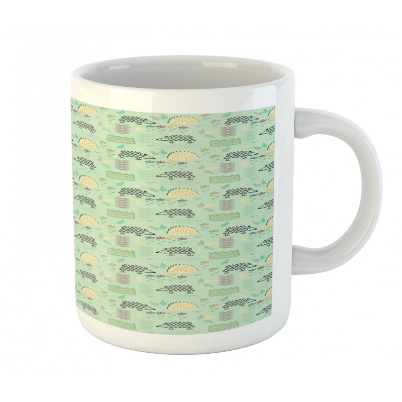 Hedgehog Forest Herbs Art Mug