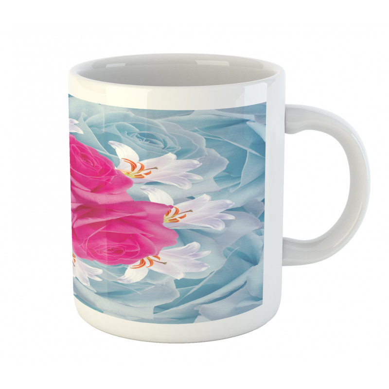 Graphic Roses and Lilies Mug