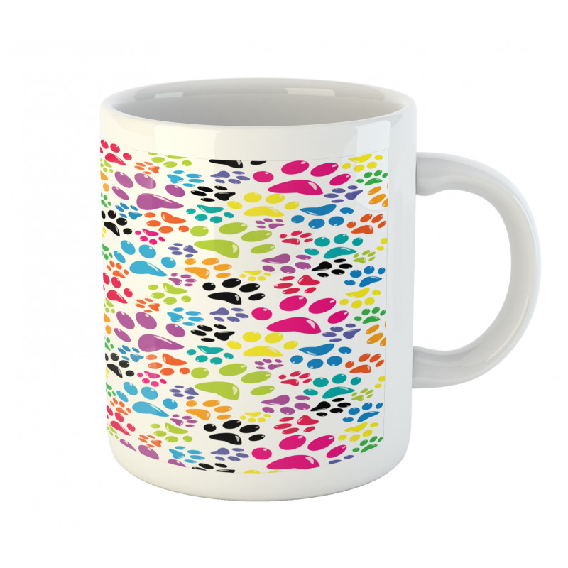 Cartoon Dog Paw Traces Mug