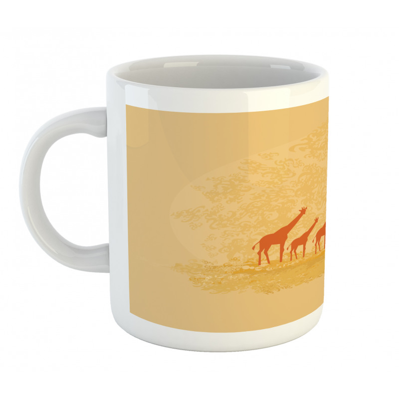 Retro Safari Giraffes Mug