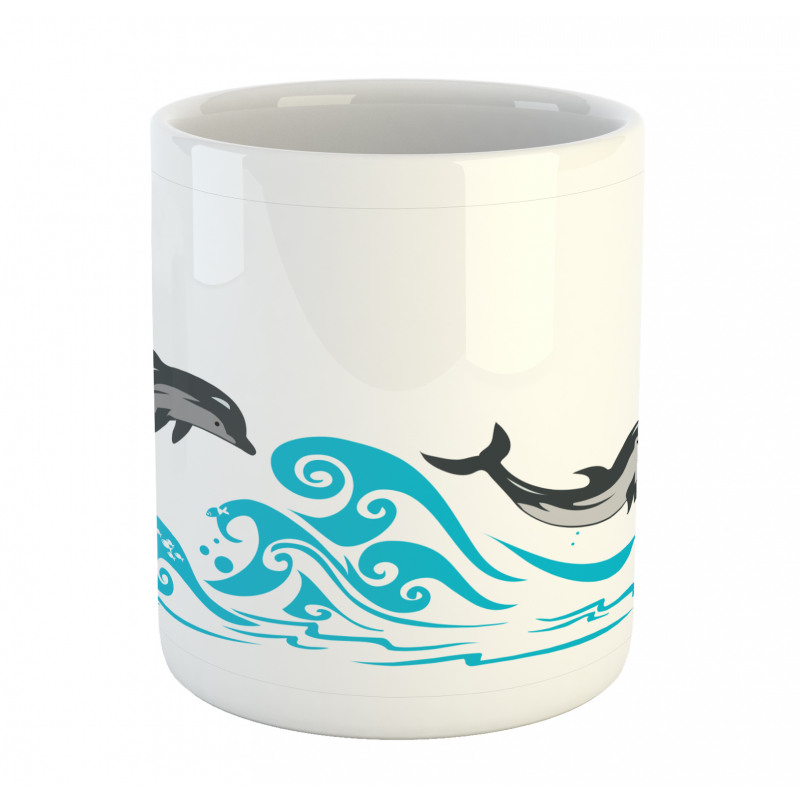 Big Fish Mammal Waves Art Mug