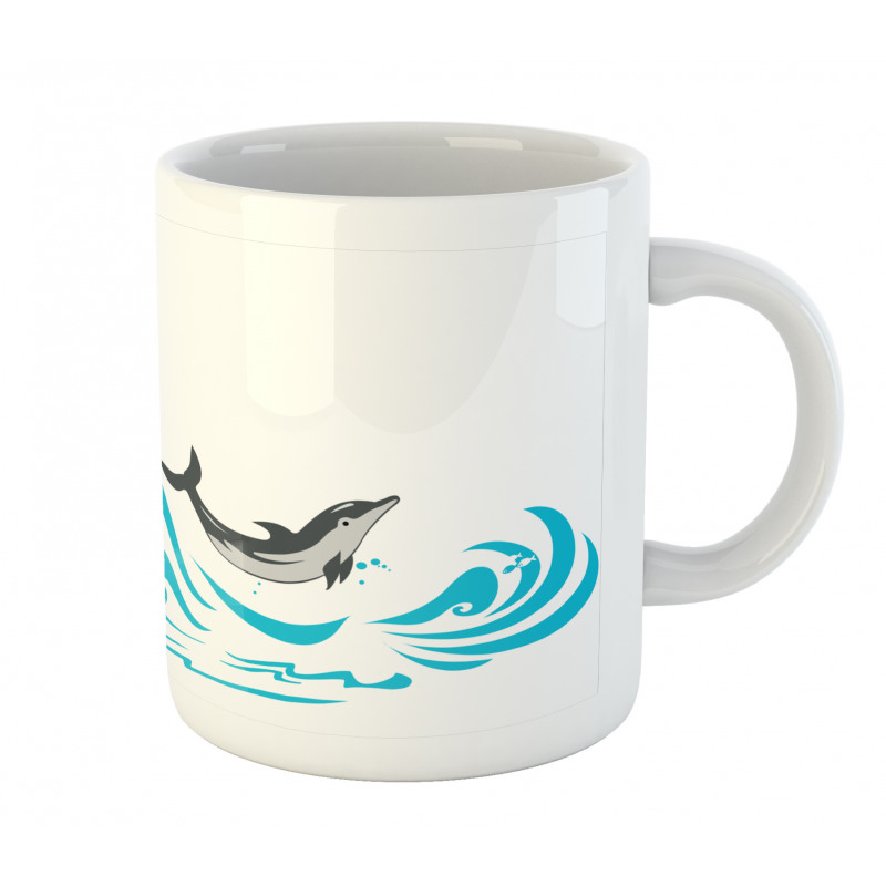 Big Fish Mammal Waves Art Mug