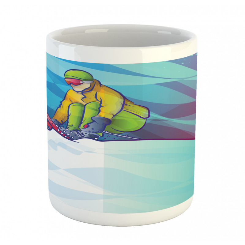 Man Skiing Sportive Scene Mug