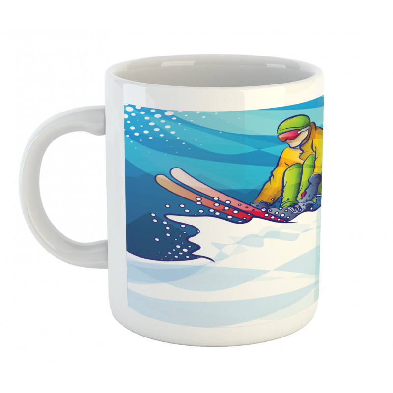 Man Skiing Sportive Scene Mug