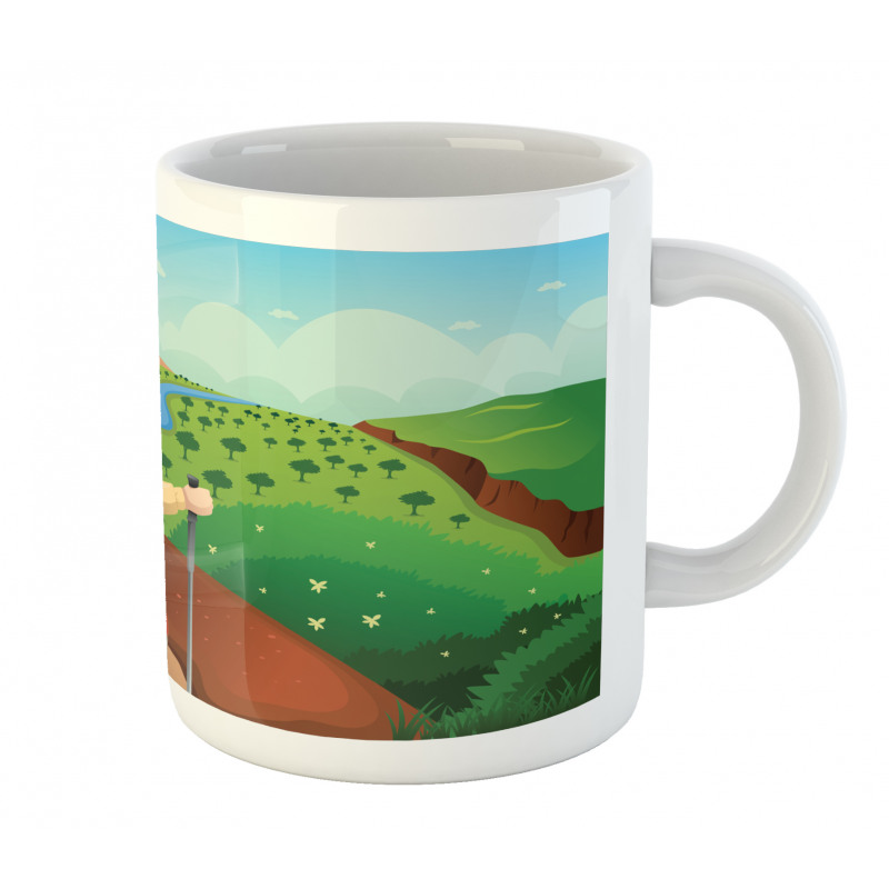 Man with a Backpack Hike Mug