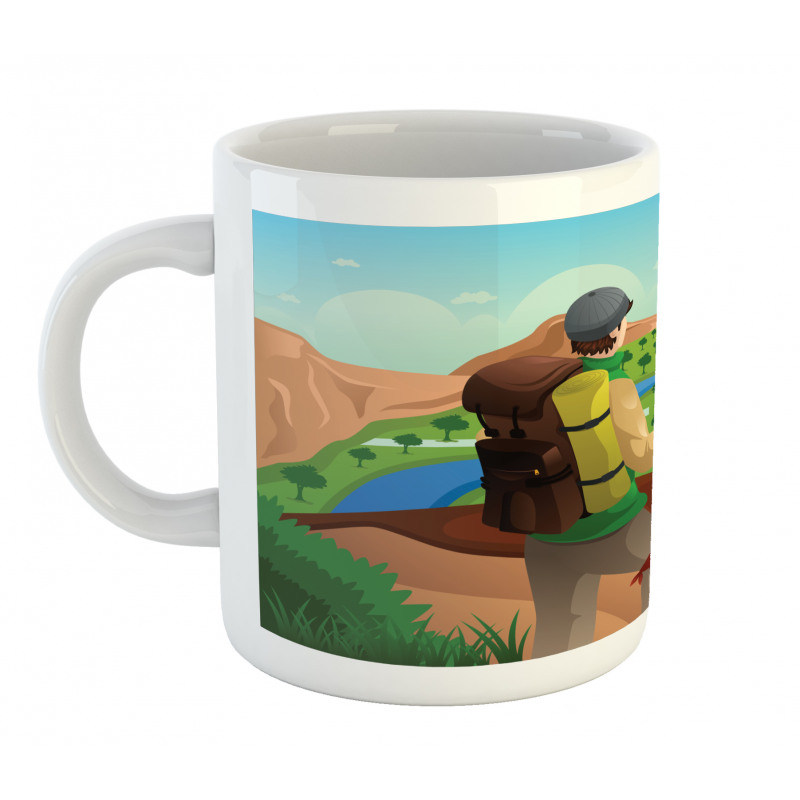 Man with a Backpack Hike Mug