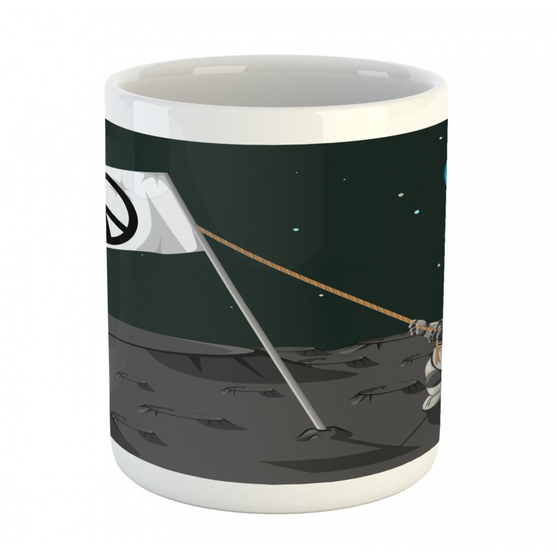 Astronaut Setting a Flag Mug