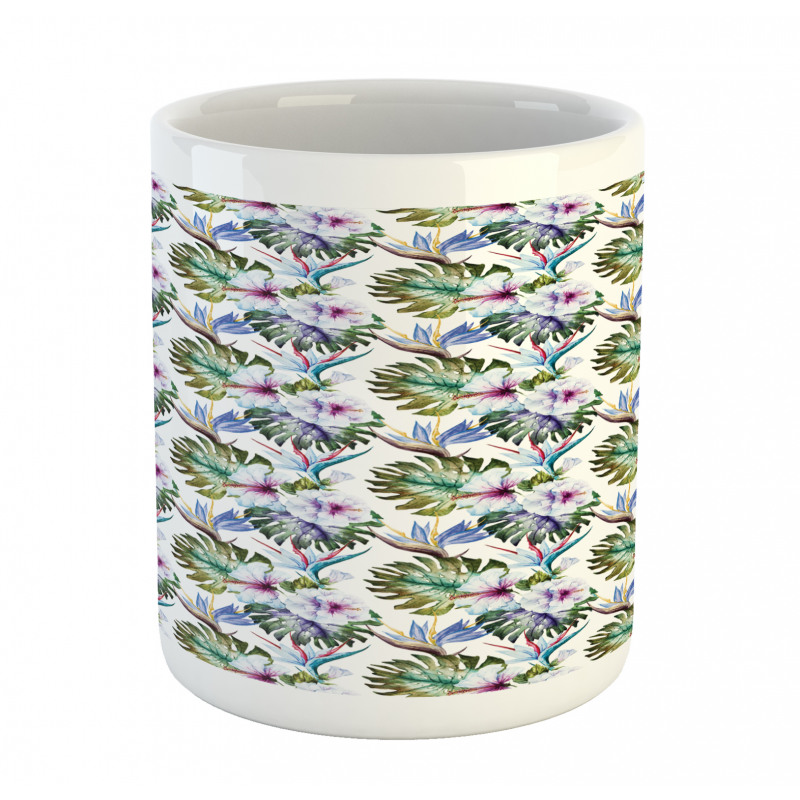 Colorful Exotic Flowers Art Mug