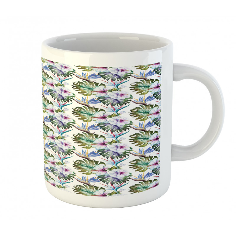 Colorful Exotic Flowers Art Mug