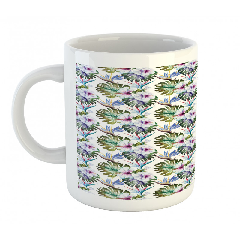 Colorful Exotic Flowers Art Mug