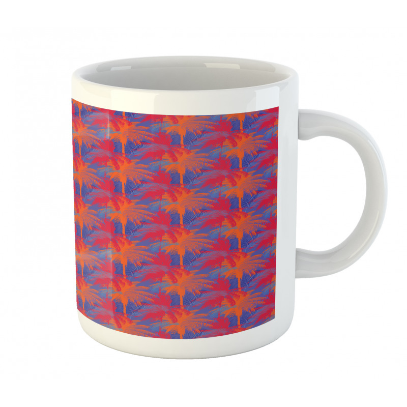 Summer Contrast Artwork Palm Mug