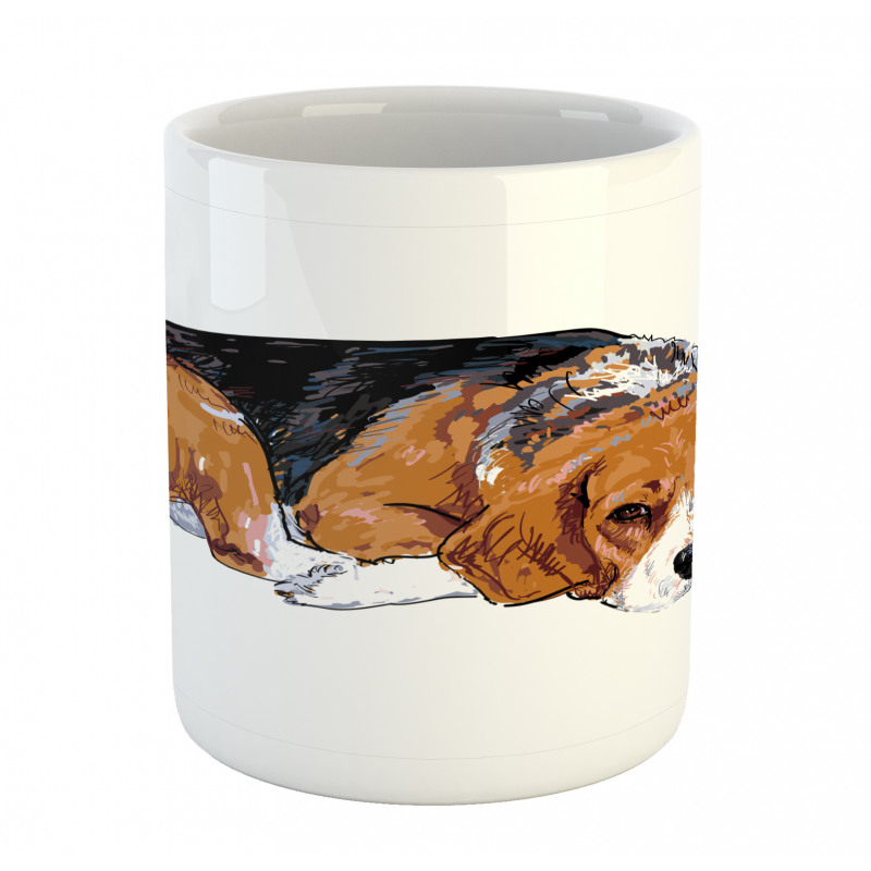 Sketch Like Drawing of Dog Mug