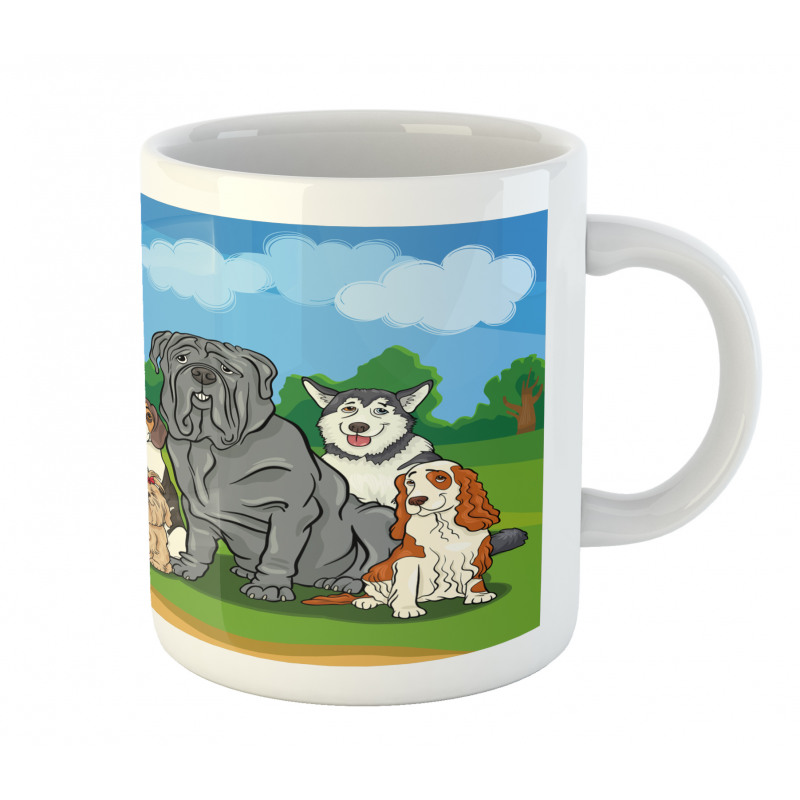 Park Landscape and Dogs Mug