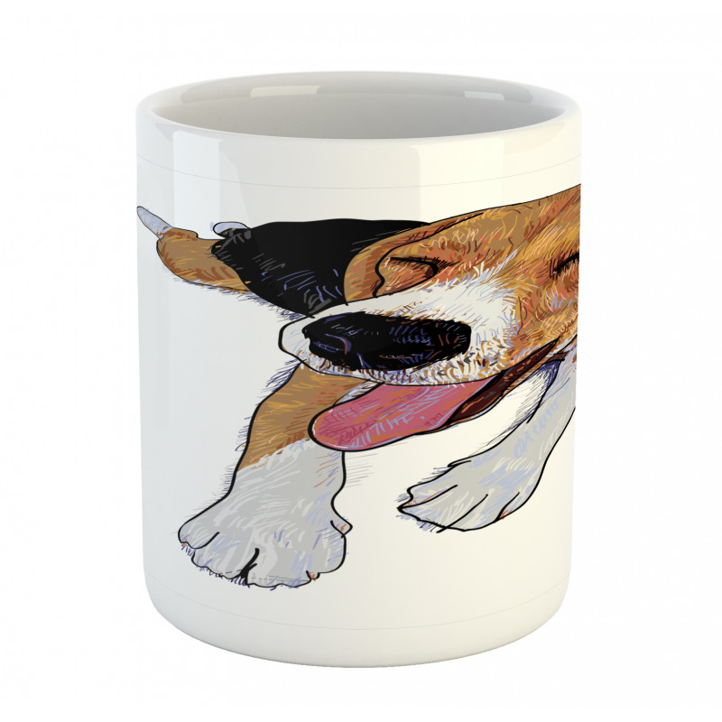 Smiling Resting Dog Sketch Mug