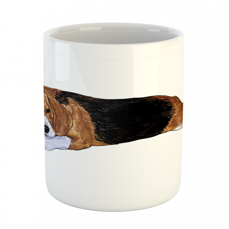 Dog with Toy Play Time Art Mug