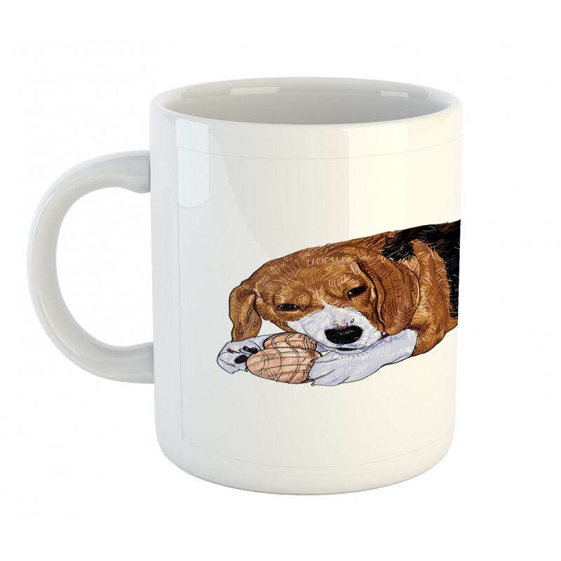 Dog with Toy Play Time Art Mug