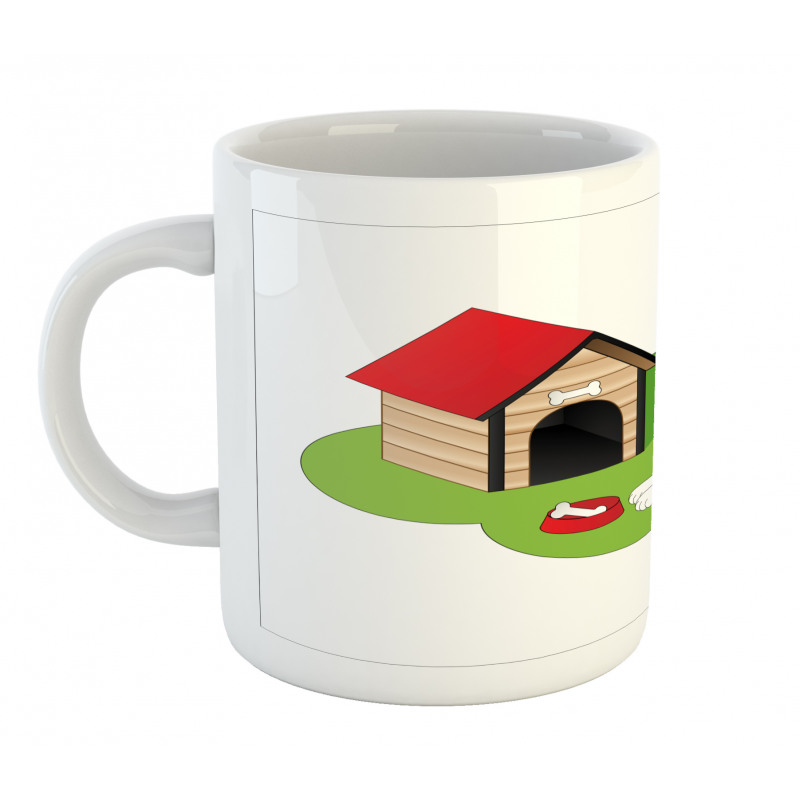 Dog House Bone Grass Graphic Mug