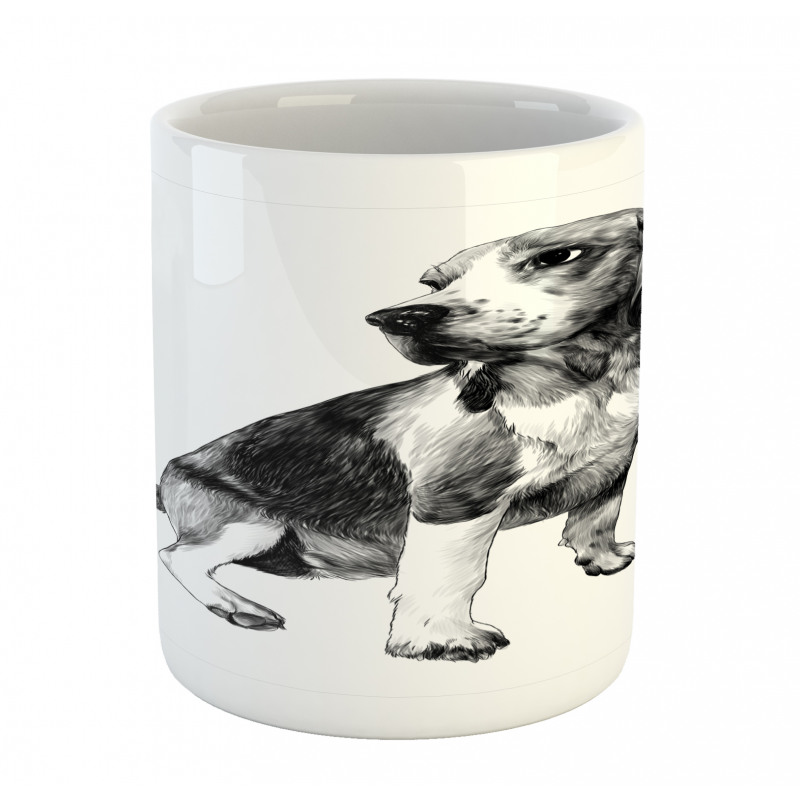 Monochrome Sketch Dog Friend Mug