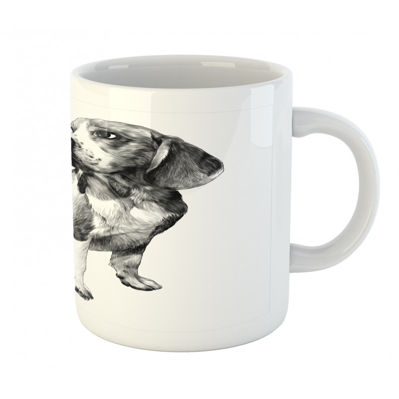 Monochrome Sketch Dog Friend Mug