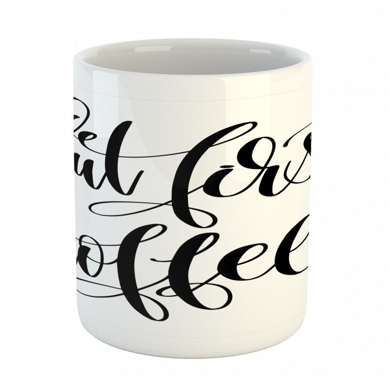 Black White Text Mug