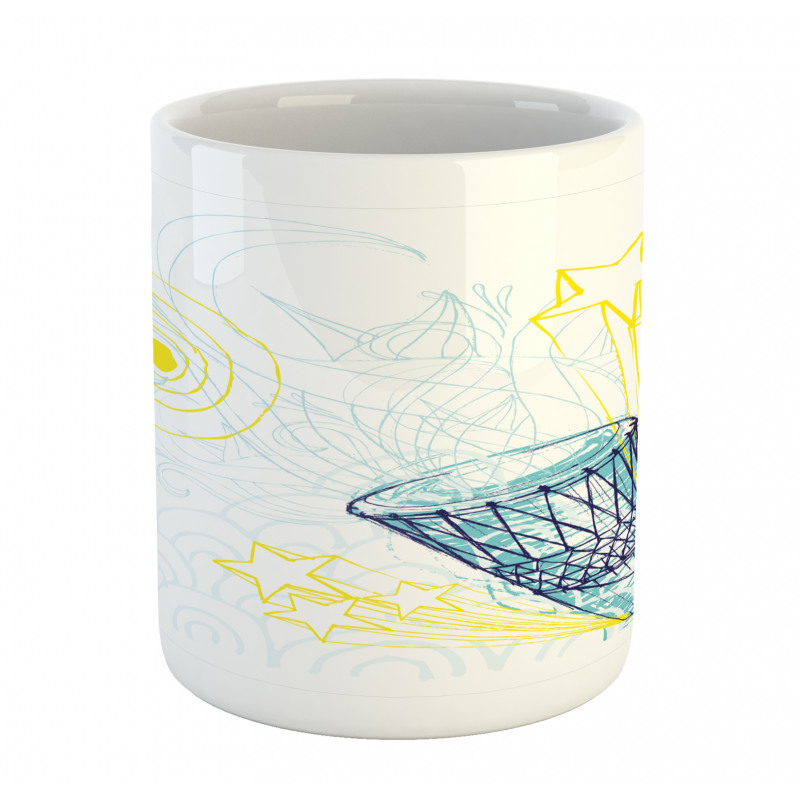 Yellow Indigo Blue Drawings Mug