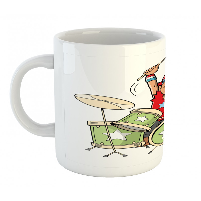 Cartoon Style Boy Drummer Mug