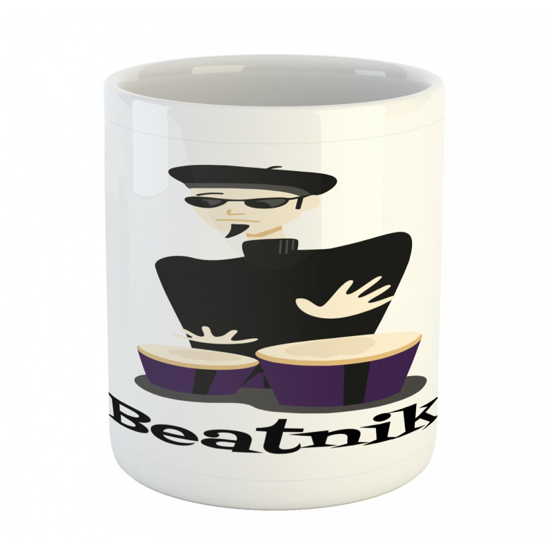 Beatnik Wording Cool Drummer Mug