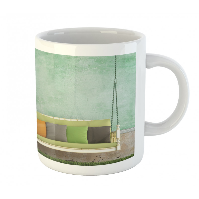 Wooden Swing in Garden Mug