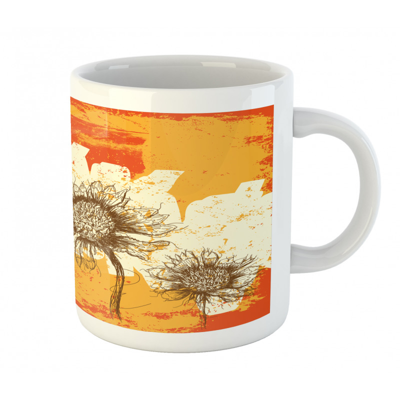 Abstract Drawing Flowers Mug