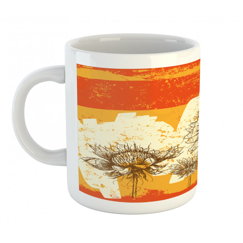 Abstract Drawing Flowers Mug