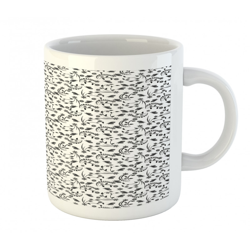 Greyscale Botanical Curl Mug