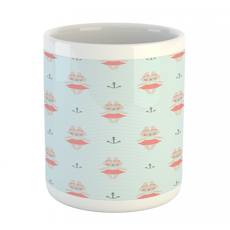 Bunnies on Oceanic Stripes Mug