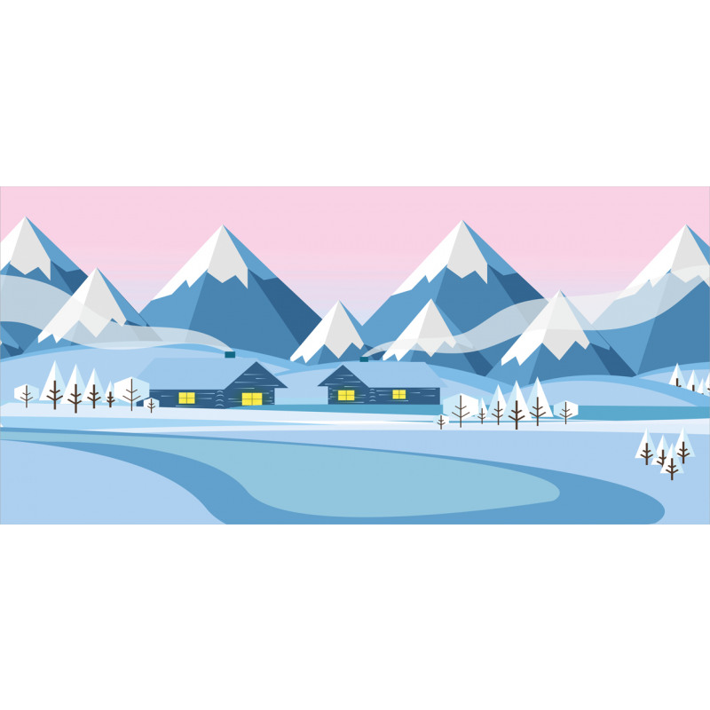 Winter Landscape Cottages Mug