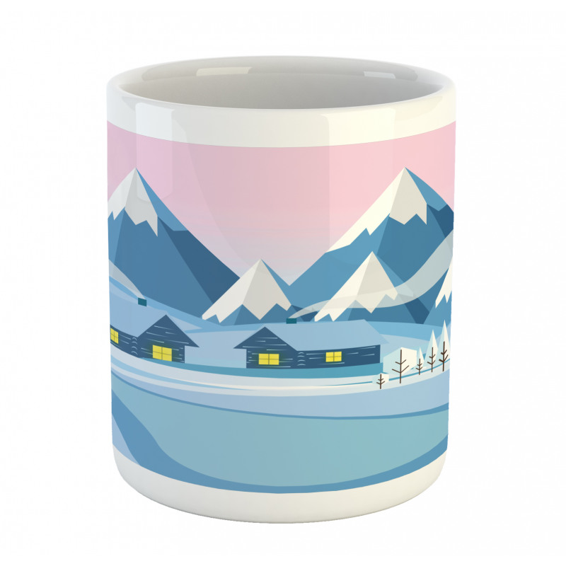 Winter Landscape Cottages Mug