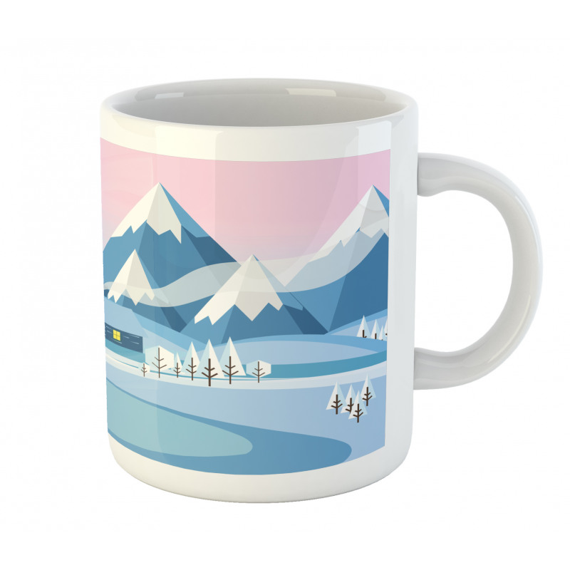 Winter Landscape Cottages Mug