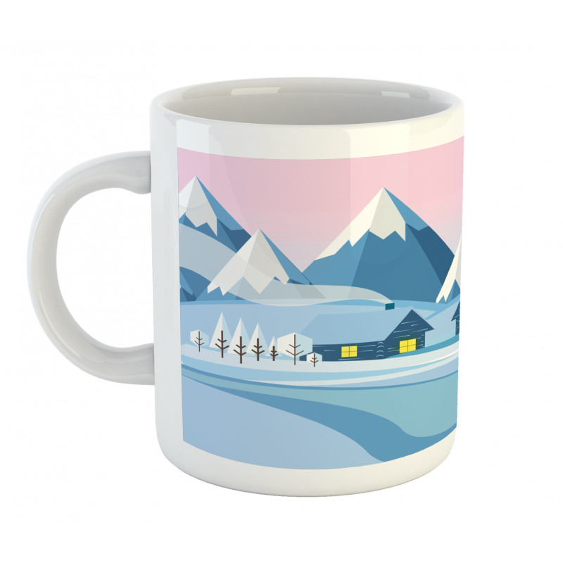 Winter Landscape Cottages Mug