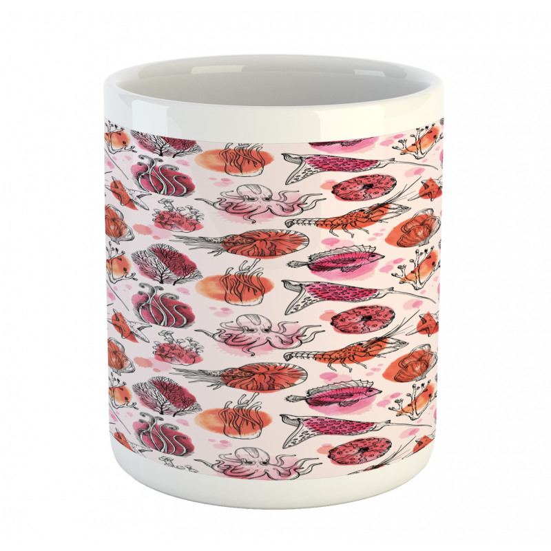 Ocean Creatures Blots Mug