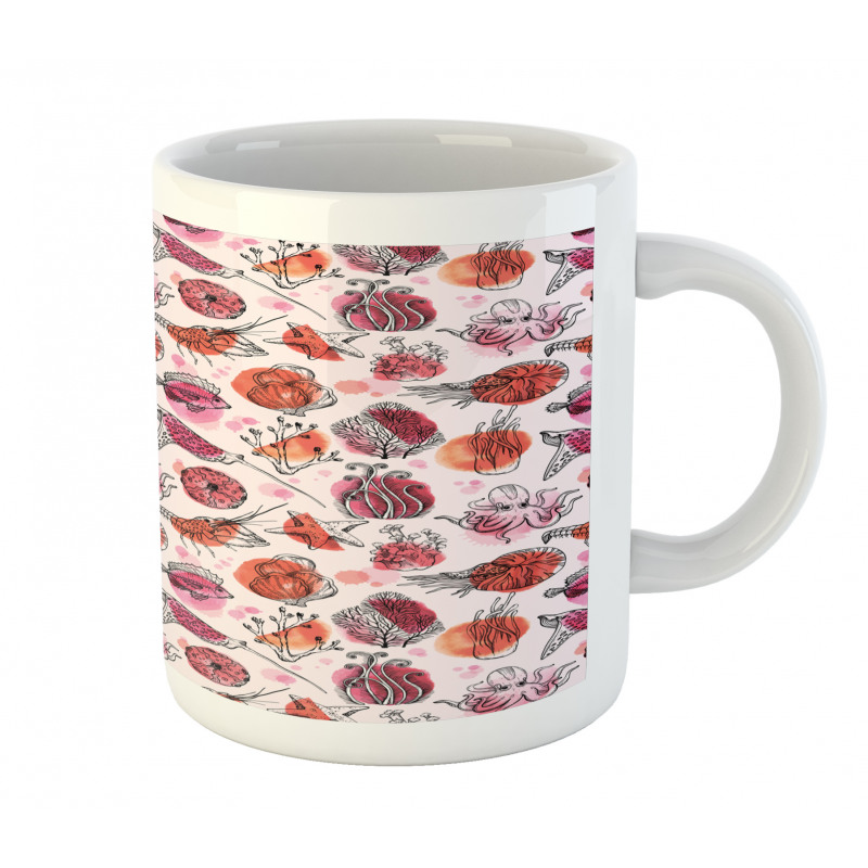 Ocean Creatures Blots Mug