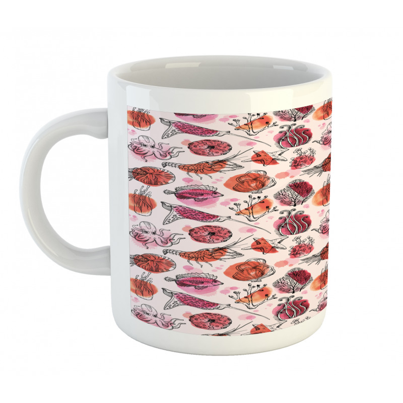 Ocean Creatures Blots Mug