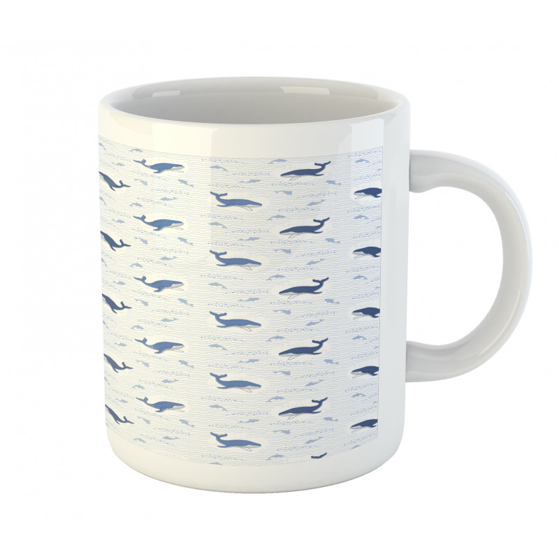 Fish Big Mammal Wave Graphic Mug