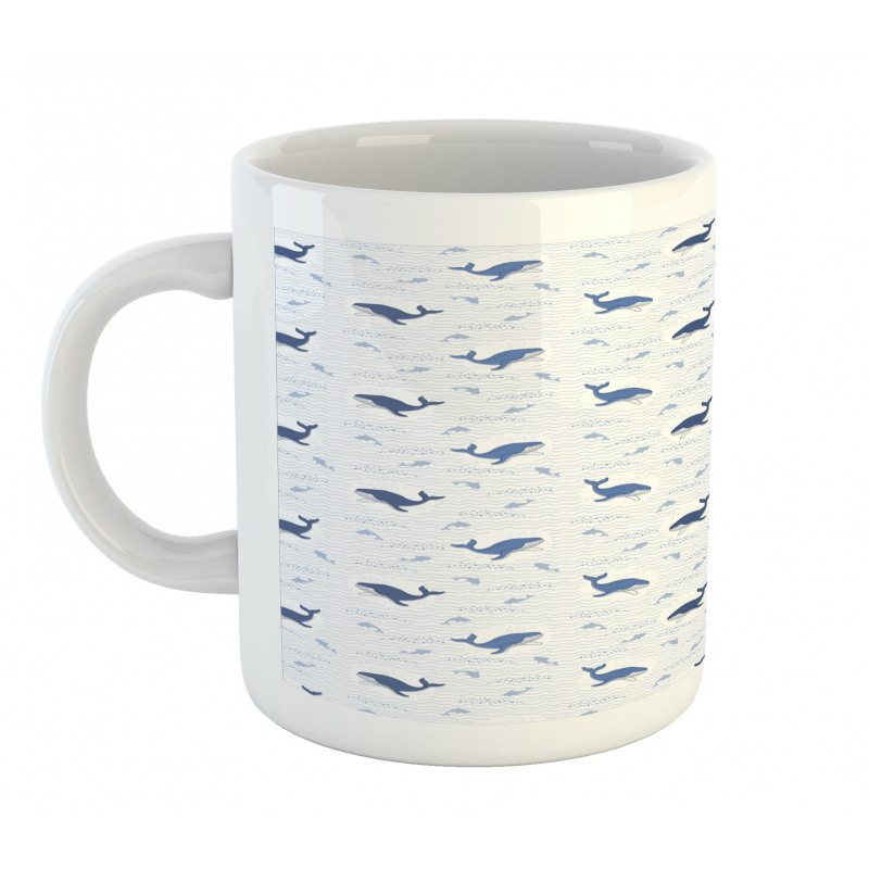 Fish Big Mammal Wave Graphic Mug