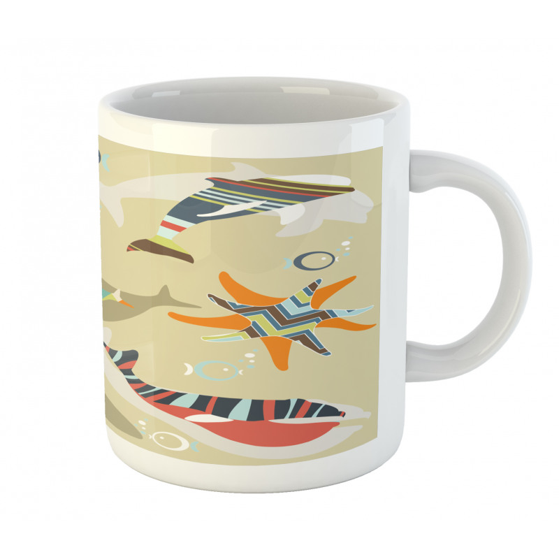 Starfish Dolphin Seal Bubble Mug