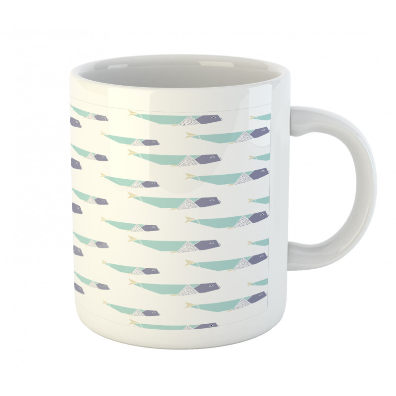 Origami Style Mammal Fish Mug