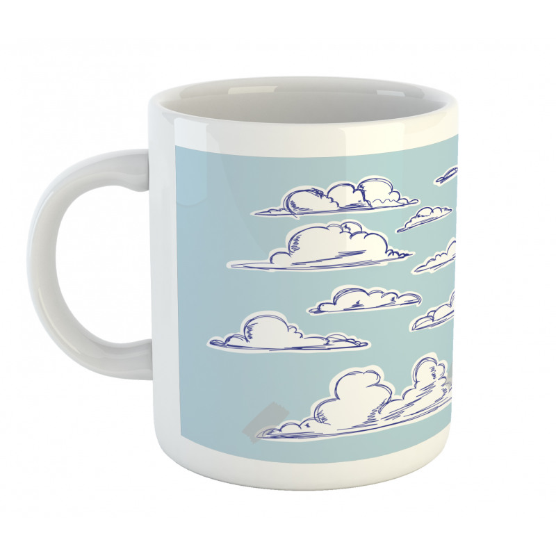 Fluffy Clouds Sketch Art Mug