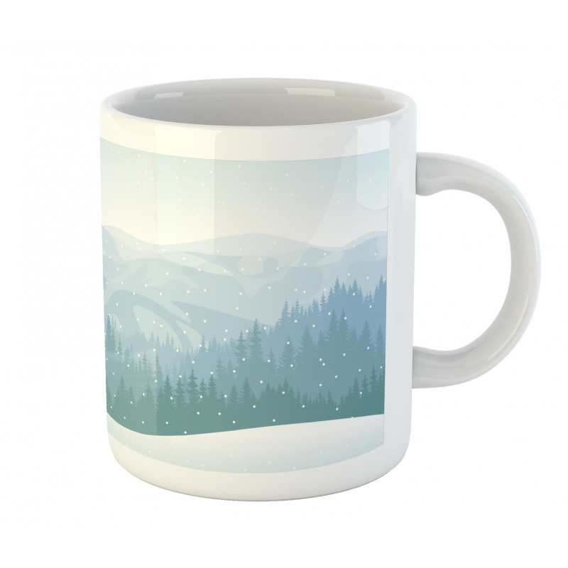 Mountains Winter Snowflake Mug