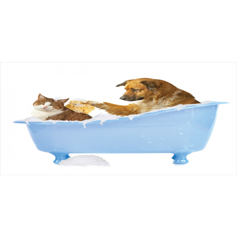 Dog and Cat in Bathtub Mug