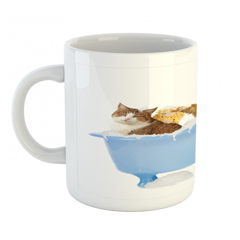 Dog and Cat in Bathtub Mug